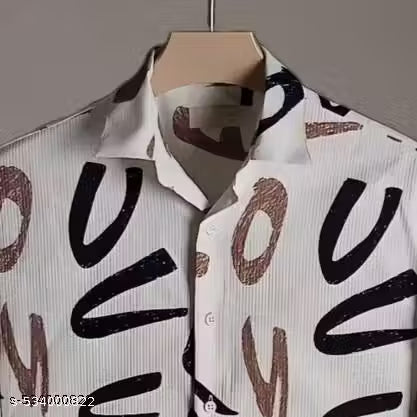 Casual Printed Shirt with Three-Quarter Sleeves