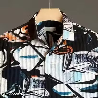 Casual Printed Shirt with Three-Quarter Sleeves