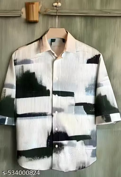 Casual  Printed Shirt with Three-Quarter Sleeves