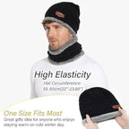 Fitness Mantra® Beanie Cap & Muffler for Men & Women| Beanie Cap| Woolen Topaa| Winter Cap| Head & Neck Warmer| Black Color| 1 Set|