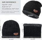 Fitness Mantra® Beanie Cap & Muffler for Men & Women| Beanie Cap| Woolen Topaa| Winter Cap| Head & Neck Warmer| Black Color| 1 Set|