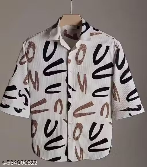 Casual  Printed Shirt with Three-Quarter Sleeves