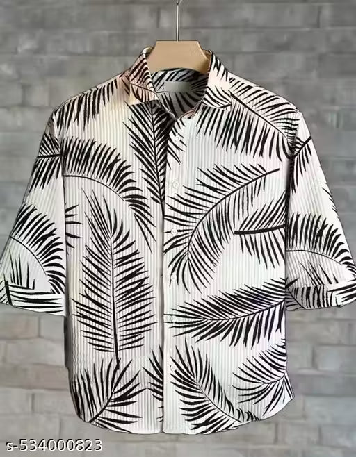 Casual  Printed Shirt with Three-Quarter Sleeves