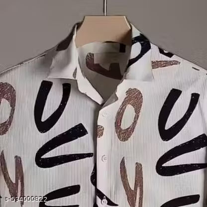 Casual  Printed Shirt with Three-Quarter Sleeves